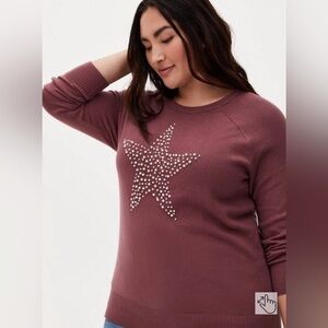 ⭐️ Torrid 6X Mauve Pearl Star Sweater